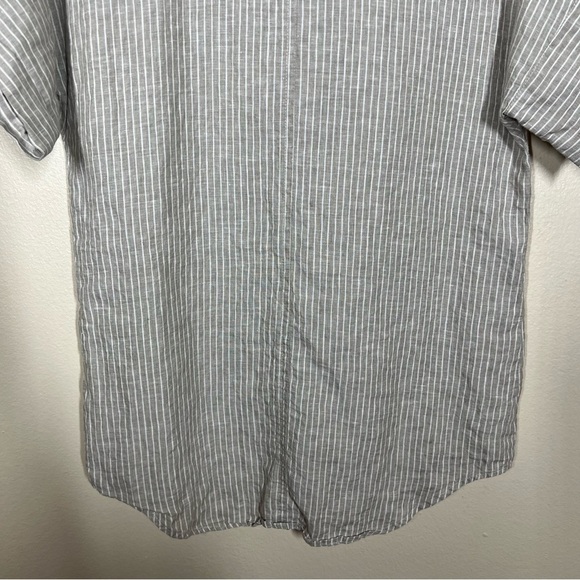 Kal Rieman Womens Stripe Linen Button Up Short Sleeve Shirt Size Small - Picture 7 of 8